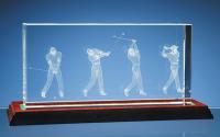 Thumbnail for Golf Swing Scene 3D Optical Block <br />on Wood Base